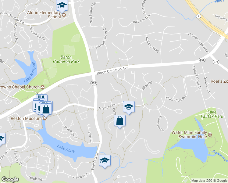 map of restaurants, bars, coffee shops, grocery stores, and more near 1428 Greenmont Court in Reston