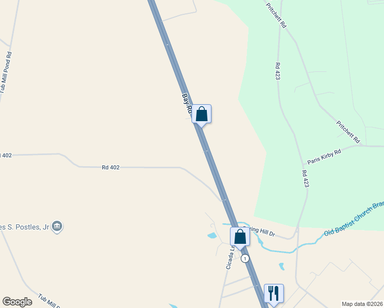 map of restaurants, bars, coffee shops, grocery stores, and more near 2367 Bay Road in Milford