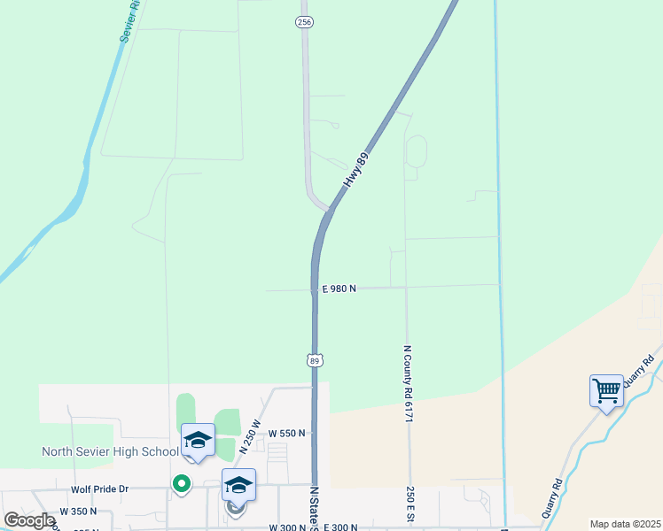 map of restaurants, bars, coffee shops, grocery stores, and more near 65 980 North in Salina