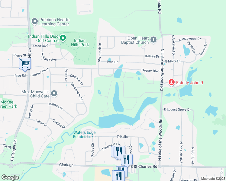 map of restaurants, bars, coffee shops, grocery stores, and more near 1955 Waterfront Drive North in Columbia