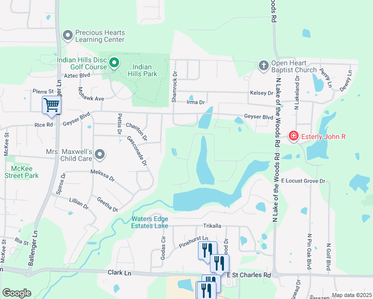 map of restaurants, bars, coffee shops, grocery stores, and more near 1955 Waterfront Drive North in Columbia