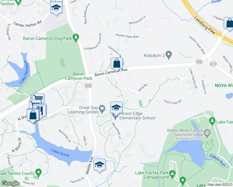 map of restaurants, bars, coffee shops, grocery stores, and more near 1443 Greenmont Court in Reston