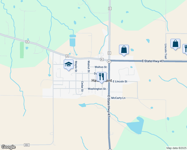 map of restaurants, bars, coffee shops, grocery stores, and more near 323 Chestnut Street in Hawk Point
