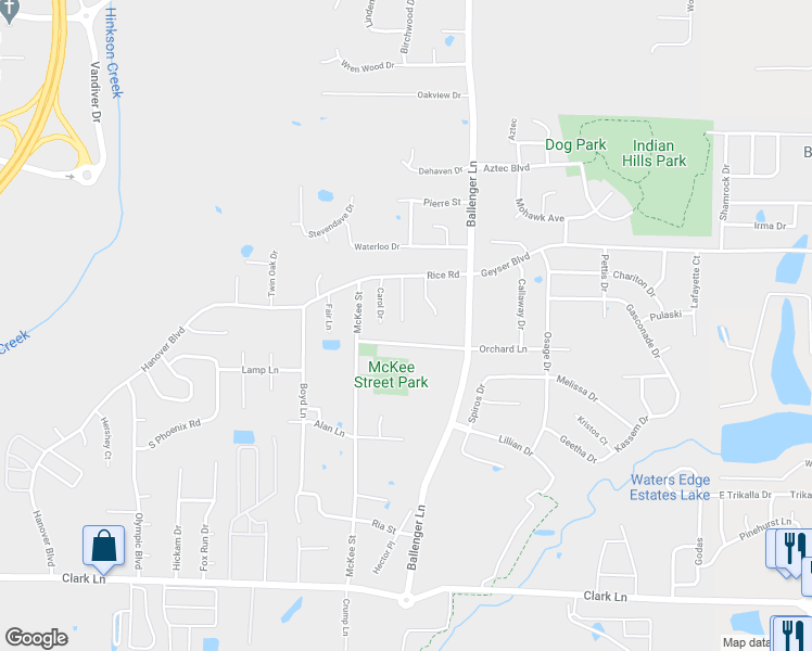 map of restaurants, bars, coffee shops, grocery stores, and more near 4515 Orchard Lane in Columbia