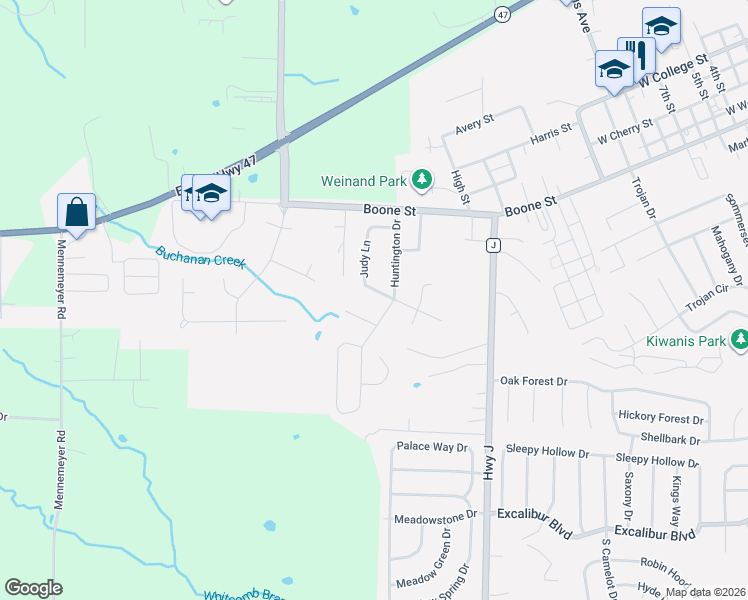 map of restaurants, bars, coffee shops, grocery stores, and more near 1013 Cottonwood Court in Troy