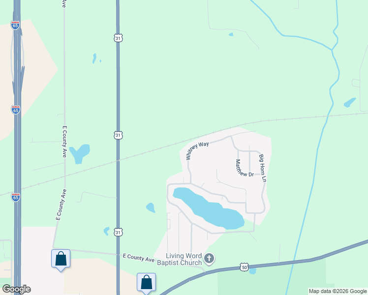 map of restaurants, bars, coffee shops, grocery stores, and more near 2000 Block Whitney Way in Seymour