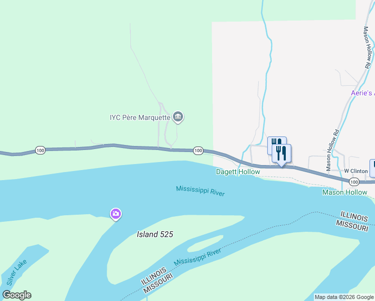 map of restaurants, bars, coffee shops, grocery stores, and more near State Highway 100 in Grafton