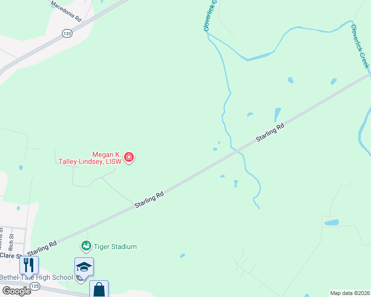 map of restaurants, bars, coffee shops, grocery stores, and more near 3526 Starling Road in Bethel