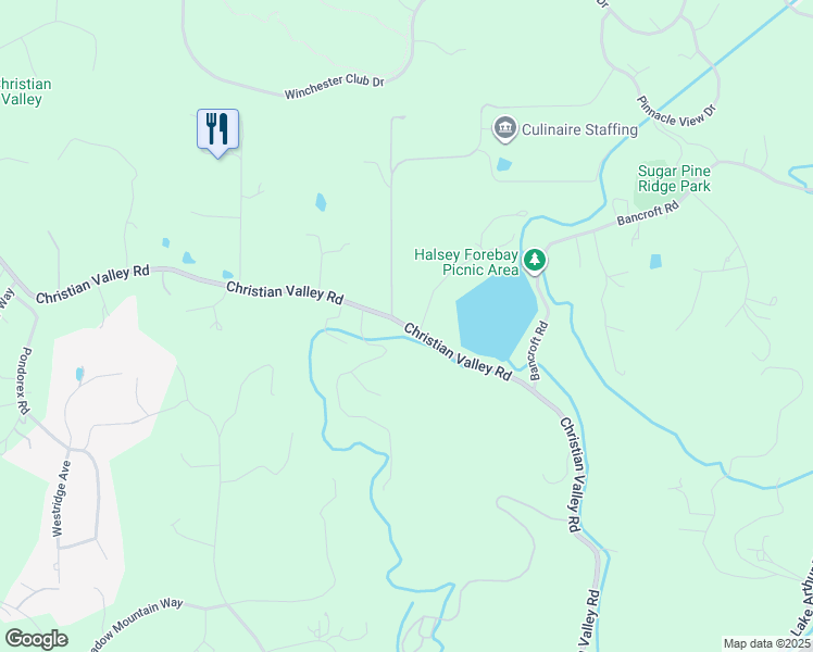 map of restaurants, bars, coffee shops, grocery stores, and more near 1212 Christian Valley Rd in Auburn