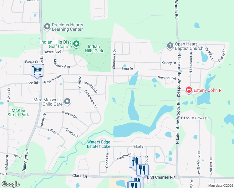 map of restaurants, bars, coffee shops, grocery stores, and more near 1997 Waterfront Drive North in Columbia