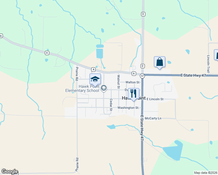 map of restaurants, bars, coffee shops, grocery stores, and more near 327 Maple Street in Hawk Point