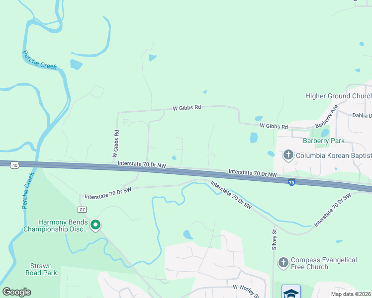 map of restaurants, bars, coffee shops, grocery stores, and more near 1460 North Dawn Drive in Columbia