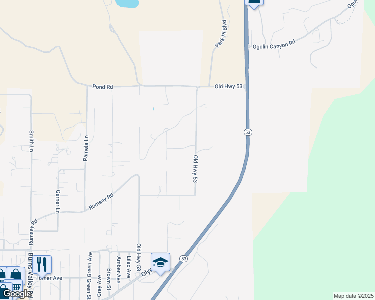 map of restaurants, bars, coffee shops, grocery stores, and more near 2875 Old Highway 53 in Clearlake