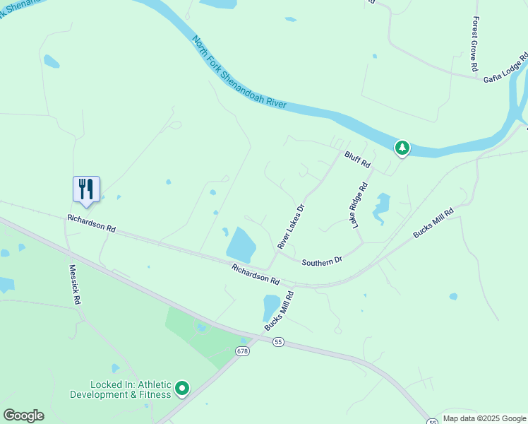 map of restaurants, bars, coffee shops, grocery stores, and more near 75 Southern Drive in Strasburg