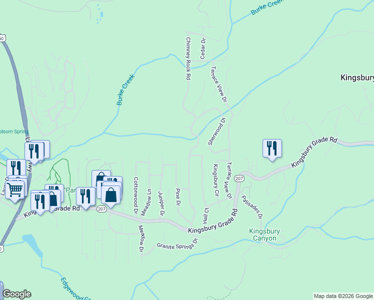 map of restaurants, bars, coffee shops, grocery stores, and more near 208 Chimney Rock Road in Gardnerville