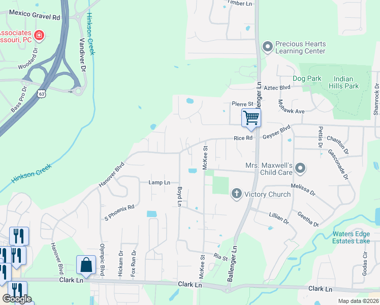 map of restaurants, bars, coffee shops, grocery stores, and more near 2113 Pleasant Way in Columbia