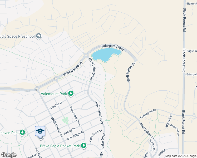 map of restaurants, bars, coffee shops, grocery stores, and more near 10042 Prima Run Place in Colorado Springs