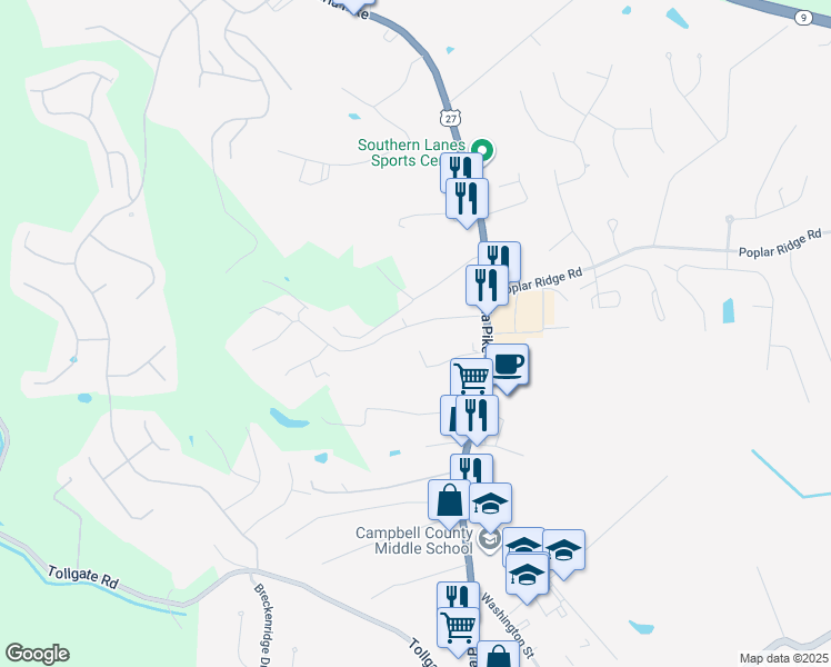 map of restaurants, bars, coffee shops, grocery stores, and more near 14 Panorama Drive in Alexandria