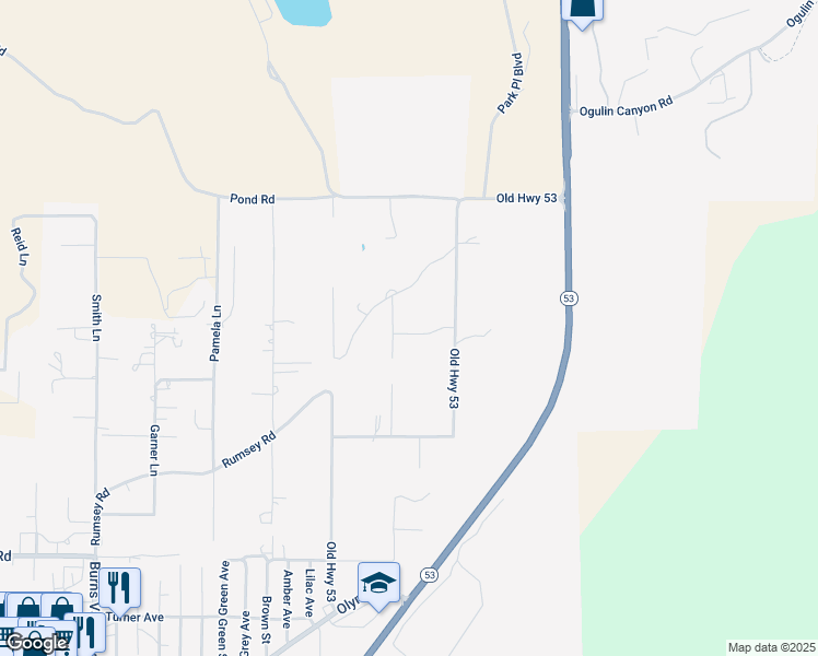 map of restaurants, bars, coffee shops, grocery stores, and more near 2860 Rose Lane in Clearlake