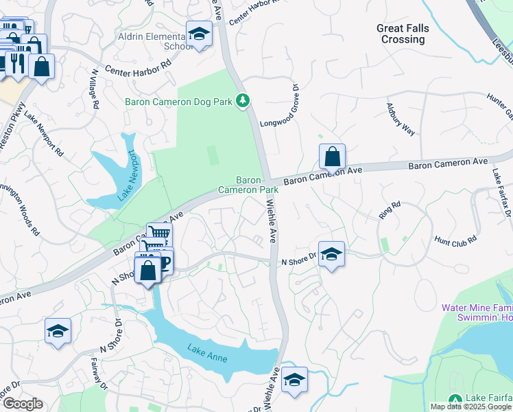 map of restaurants, bars, coffee shops, grocery stores, and more near 1412 Northgate Square in Reston