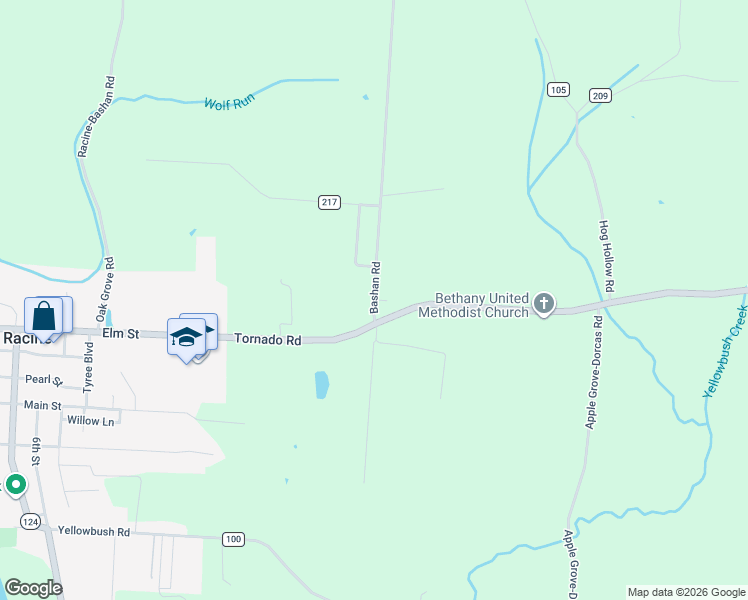 map of restaurants, bars, coffee shops, grocery stores, and more near County Road 28 in Racine