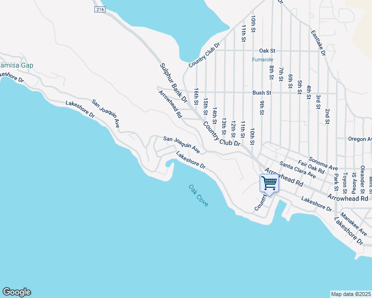 map of restaurants, bars, coffee shops, grocery stores, and more near 13041 San Joaquin Avenue in Clearlake