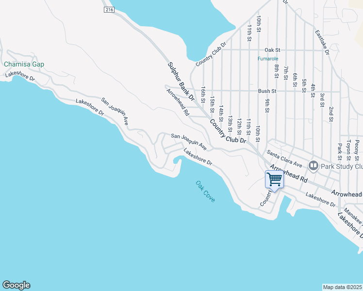 map of restaurants, bars, coffee shops, grocery stores, and more near 12998 Lakeshore Drive in Clearlake