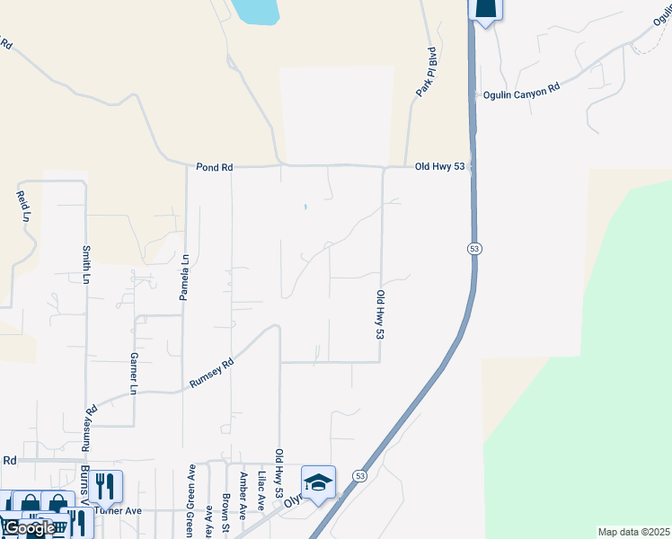 map of restaurants, bars, coffee shops, grocery stores, and more near 2860 Rose Lane in Clearlake