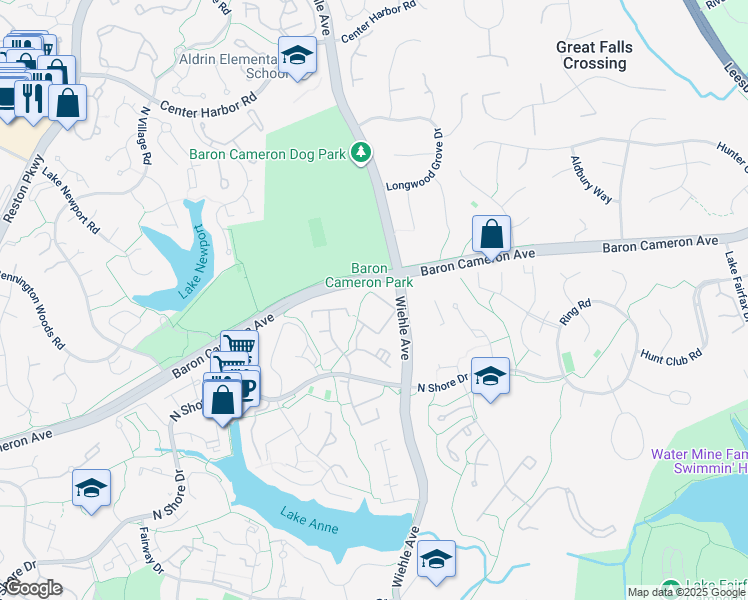 map of restaurants, bars, coffee shops, grocery stores, and more near 1408 Northgate Square in Reston