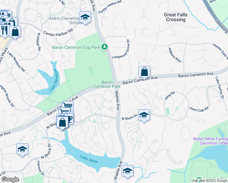 map of restaurants, bars, coffee shops, grocery stores, and more near 1400 Northgate Square in Reston
