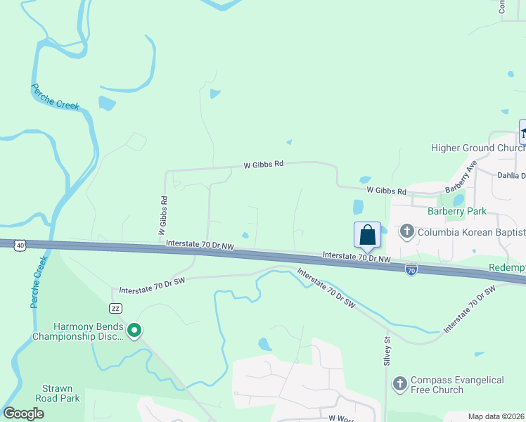 map of restaurants, bars, coffee shops, grocery stores, and more near 108 Dene Drive in Columbia
