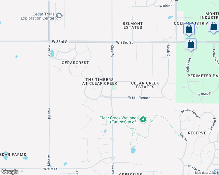 map of restaurants, bars, coffee shops, grocery stores, and more near 24605 West 85th Terrace in Lenexa