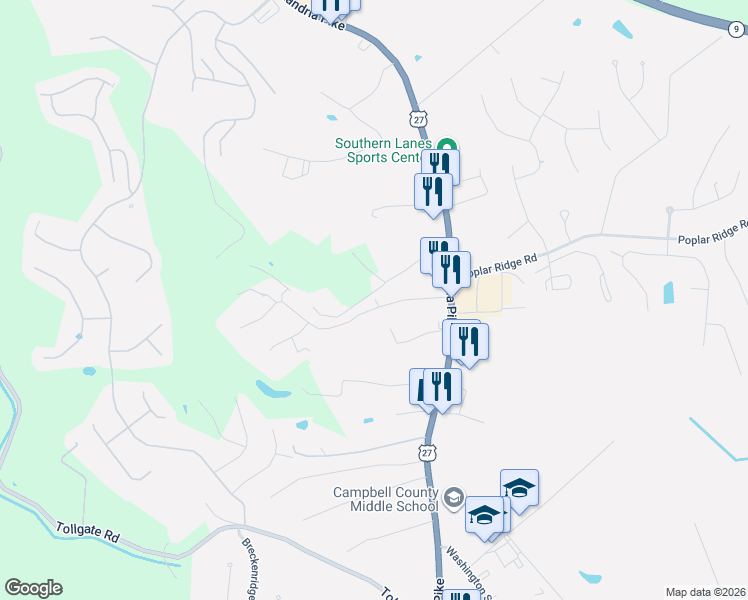 map of restaurants, bars, coffee shops, grocery stores, and more near 24 Panorama Drive in Alexandria