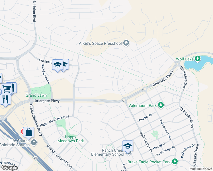 map of restaurants, bars, coffee shops, grocery stores, and more near 5759 ADKISSON PL in Colorado Springs