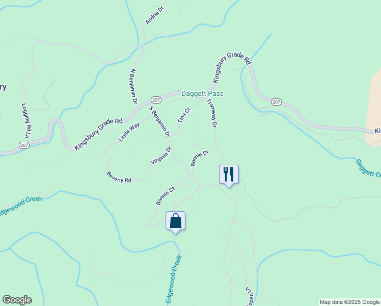 map of restaurants, bars, coffee shops, grocery stores, and more near 205 South Benjamin Drive in Glenbrook