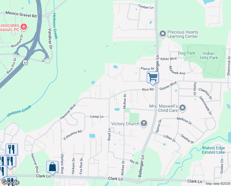 map of restaurants, bars, coffee shops, grocery stores, and more near 2113 Pleasant Way in Columbia