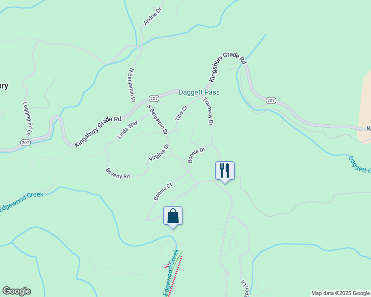 map of restaurants, bars, coffee shops, grocery stores, and more near 205 South Benjamin Drive in Glenbrook