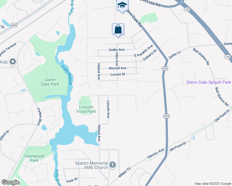 map of restaurants, bars, coffee shops, grocery stores, and more near 9912 Ridge Street in Lanham