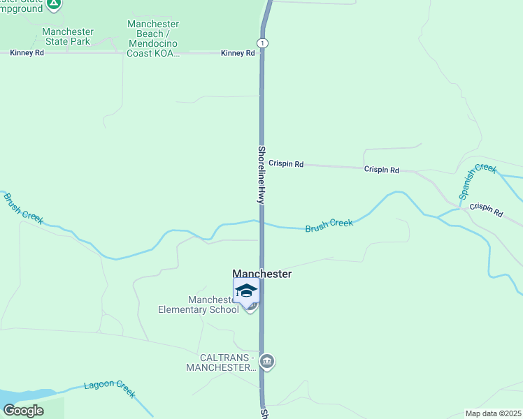 map of restaurants, bars, coffee shops, grocery stores, and more near California 1 in Manchester