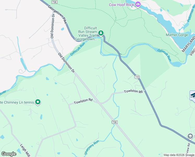 map of restaurants, bars, coffee shops, grocery stores, and more near 902 Chinquapin Road in McLean