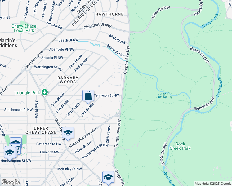 map of restaurants, bars, coffee shops, grocery stores, and more near 2717 Tennyson Street Northwest in Washington