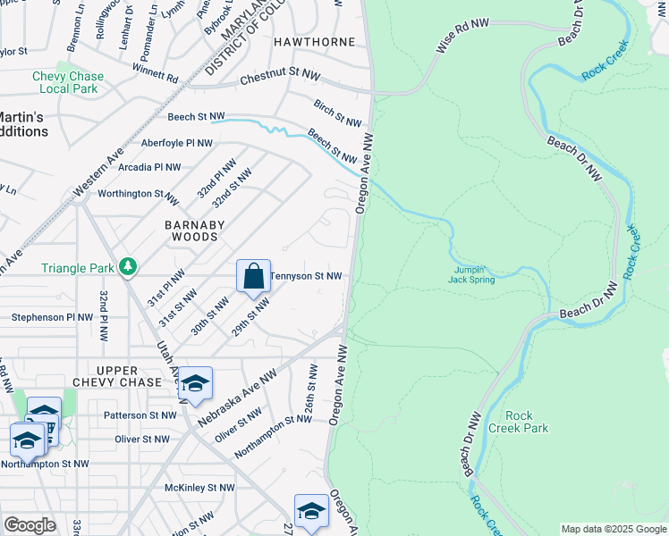 map of restaurants, bars, coffee shops, grocery stores, and more near 2717 Tennyson Street Northwest in Washington