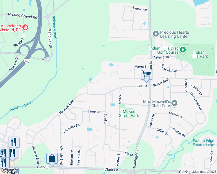 map of restaurants, bars, coffee shops, grocery stores, and more near 2113 Pleasant Way in Columbia