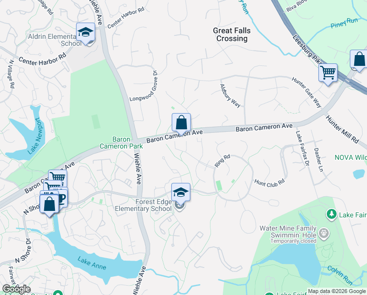 map of restaurants, bars, coffee shops, grocery stores, and more near 11172 Saffold Way in Reston