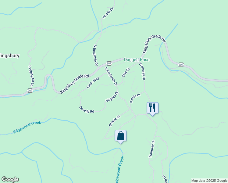 map of restaurants, bars, coffee shops, grocery stores, and more near 212 South Benjamin Drive in Glenbrook