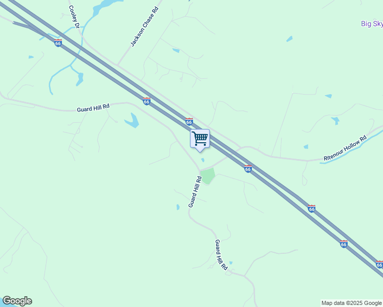 map of restaurants, bars, coffee shops, grocery stores, and more near 2383 Guard Hill Road in Middletown
