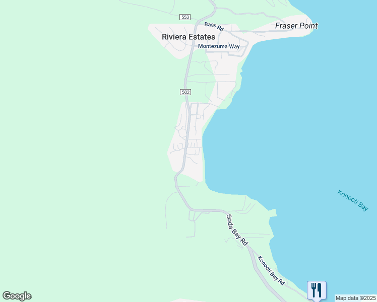 map of restaurants, bars, coffee shops, grocery stores, and more near 8946 County Road 502 in Kelseyville