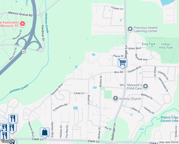 map of restaurants, bars, coffee shops, grocery stores, and more near 2113 Pleasant Way in Columbia