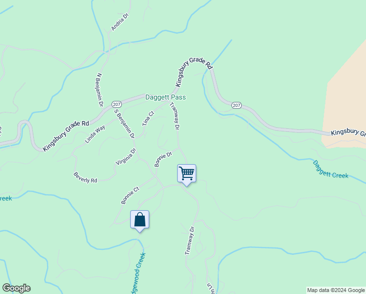 map of restaurants, bars, coffee shops, grocery stores, and more near 177 Tramway Drive in Stateline