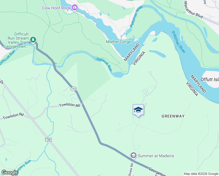 map of restaurants, bars, coffee shops, grocery stores, and more near 8548 Georgetown Pike in McLean